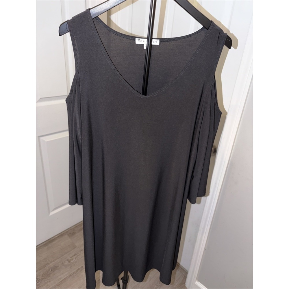 Annalee + Hope black cold shoulder dress Large‎ Summer Chic LBD Breathable Fairy